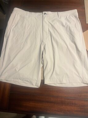 79.  FJ golf Light Khaki Men's Flat-Front Performance Shorts